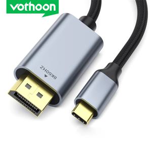 USB C - DisplayPort 1.4 케이블 8K@60Hz 4K@120Hz 홈 오피스 노트북용 알루미늄 USB 유형 C - DP 케이블