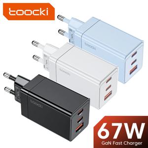 Toocki GaN USB C 충전기, 맥쿡 아이폰 15, 14, 13, 12 프로 맥스, 삼성, 샤오미 포코용, 멀티 컬러, 고속 충전, 67W