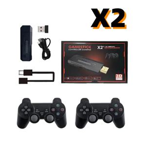 X2 Plus 게임 스틱, 4K HD 비디오 게임 콘솔, 2.4G 더블 무선 컨트롤러, N64, PSP, PS1, GBA용