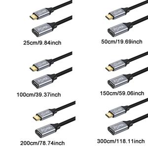 Typec 수-암 데이터 케이블 도킹 엘보 익스텐션 케이블, USB3.1 Gen2 고속 충전 스위치 익스텐션 케이블