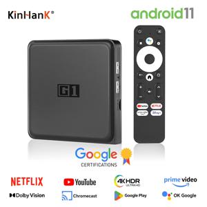 Kinhank G1 안드로이드 TV 박스, 넷플릭스 4K 구글 인증, Amlogic S905X4, 4 + 32G, 와이파이 6 돌비 비전 미디어 플레이어