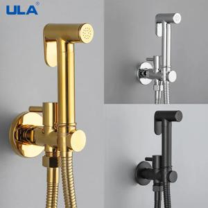 ULA 황동 비데 수도꼭지 휴대용 비데 분무기 단일 냉수 탭 화장실 수도꼭지 분무기 Douche 비데 수도꼭지 블랙/크롬/골드
