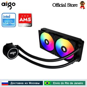 Aigo AC 수냉식 CPU 쿨러, 120 240 360 mm RGB 팬, 액체 방열판 통합 라디에이터, LGA 2066, 2011, 1151, 1155, AM3 +, AM4 AMD