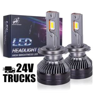 트럭용 LED 전조등 램프, K5C, 24V, H7, H4, H1, H11, 4300K, 6000K, 110W, 24V, 2 개