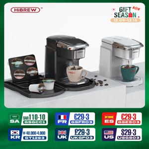 HiBREW 필터 커피 머신, K-Cup 캡슐 및 그라운드 커피용 브루어, 티 메이커, 온수 디펜서 싱글 서브 커피 메이커