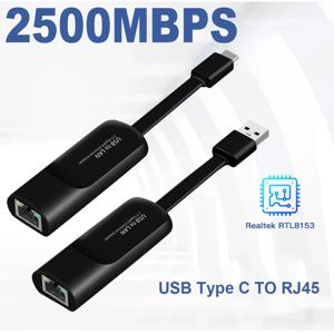 데스크탑 노트북 PC 액세서리용 USB 유선 이더넷 어댑터, USB 타입-RJ45 네트워크 카드 인터넷 USB LAN, USB 3.0, 2500Mbps