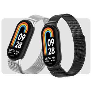 Xiaomi Mi Band 8 9 용 금속 스트랩 MIlan 손목 금속 팔찌 Mi Band 9 8Strap 손목 밴드 Pulseira 용 나사없는 스테인레스 스틸