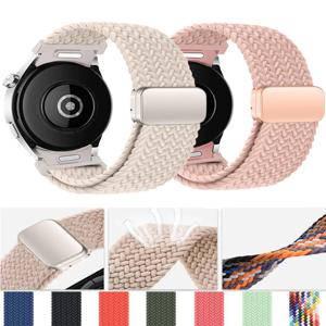 삼성 갤럭시 시계 6 4 클래식/5 프로 47mm 43mm 44mm 40mm 자기 땋은 팔찌 갤럭시 watch6 watch4 스트랩에 대한 간격 밴드 없음