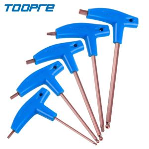 TOOPRE MTB 도로 자전거 알렌 키, T형 PP 플라스틱 핸들, T25 렌치 S2 도구 세트, 3mm, 4mm, 5mm, 6mm 렌치 도구, 자전거 수리 키트