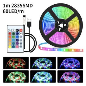 1m USB LED 스트립 조명 60LED/m RGB 테이프 SMD 2835 원격 제어 유연한 테이프 다이오드 리본 TV 백라이트 룸 장식