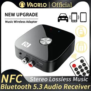 NFC 블루투스 5.3 오디오 리시버, 3.5mm AUX R/L RCA 스테레오 HIFI 음악 무선 어댑터, 마이크 포함, USB U 디스크 재생 리모컨