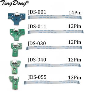 TingDong PS4 컨트롤러용 마이크로 USB 충전 보드 포트 소켓 잭 도크, 12 핀 14 핀 JDS 001 011 030 040 055 커넥터 케이블