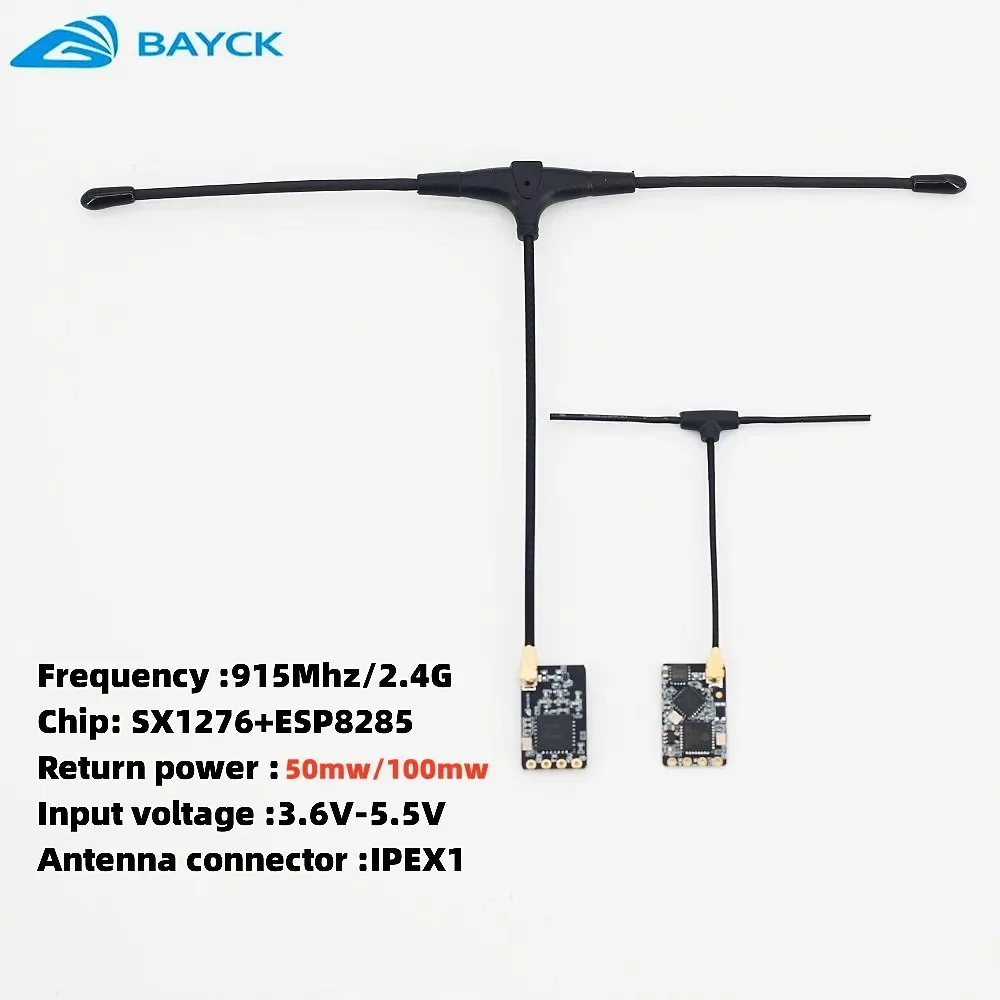 BAYCK ELRS T타입 안테나 장착 NANO ExpressLRS 리시버, RC FPV 드론 부품용 와이파이 업그레이드 지지대, 915MHz, 2.4GHz, 10 개