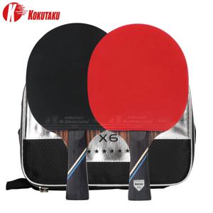 KOKUTAKU ITTF 프로페셔널 4/5/6 스타 핑퐁 라켓 카본 탁구 라켓 배트 패들 세트, 고무 및 가방 포함