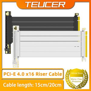 TEUCER PCI-E 4.0 X16 라이저 케이블, 비디오 카드, EMI 차폐 고속 유연한 익스텐더, PCI Express Gen 4 GPU 익스텐션 코드