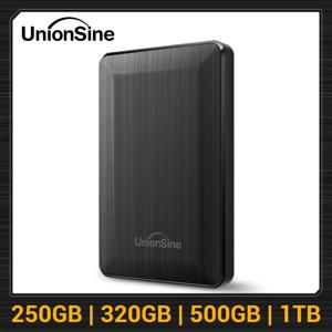 UnionSine 휴대용 외장 하드 드라이브, 2.5 인치 HDD, 250GB, 320GB, 500GB, 1TB, USB3.0 스토리지, PC, 맥, 데스크탑, 맥북과 호환 가능