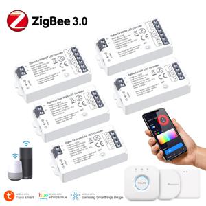 Zigbee 3.0 스마트 홈 RGB LED 컨트롤러, 밝기 조절 RGBCCT LED 스트립 컨트롤러, COB 5050/2835 네온 LED 테이프 조광기용 와이파이 스위치