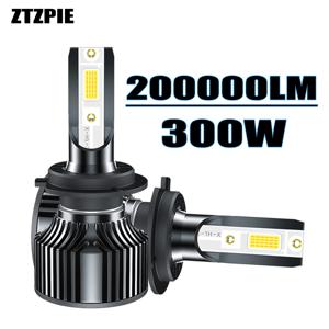 ZTZPIE 차량용 LED 헤드라이트 전구, 고출력 안개등, 스포트라이트 20 코어, 200000lm, 300w, H1, H7, H11, 9005HB3, 9006HB4, 12V