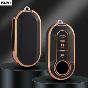 Kuvi TPU 자동차 키 커버 셸 케이스 Fob For Fiat 500 Panda Punto Bravo Doblo 푸조 복서 시트로엥 릴레이 Fiat Ducato Lancia Musa