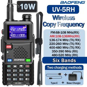 Baofeng UV 5RH 10W 에어 밴드 워키토키, 장거리 무선 복사 주파수, 양방향 햄 라디오, C 타입, Baofeng UV 5R 트랜시버