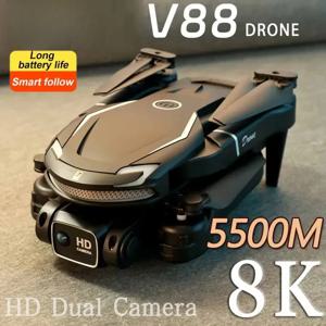 GISAEV V88 드론 8K 5G GPS 전문 HD 항공 사진 리모컨 항공기 HD 듀얼 카메라 쿼드콥터 장난감 UAV