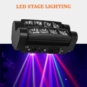 미니 LED 무빙 헤드 라이트, LED 스파이더 빔 무대 조명, DMX 512 스파이더 라이트, Ktv 디스코 파티, DJ 웨딩에 적합, 50W RGBW