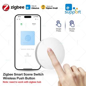 Ewelink Zigbee 스마트 푸시 단추 무선 스위치, 배터리 포함, 리모컨 자동화 시나리오 스위치, Zigbee2MQTT 로 작동