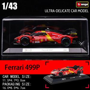 Bburago 1:43 Le Mans 페라리 499P 2022 488 250 512 합금 럭셔리 차량 다이캐스트 풀백 자동차 모델 장난감 컬렉션 선물