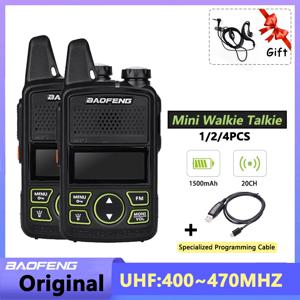 Baofeng BF-T1 미니 워키토키, UHF 400-470MHz USB 충전기, 휴대용 양방향 라디오, 소음 제거, 어린이 선물 장난감, 1 개, 2 개, 4 개