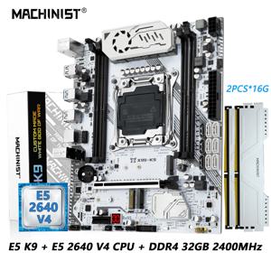 MACHINIST X99 K9 마더보드 세트, LGA 2011-3 키트, Xeon E5 2640 V4 CPU, 2*16G = 32G DDR4 ECC RAM, 2400MHZ 메모리 지지대, Nvme M.2 M-ATX