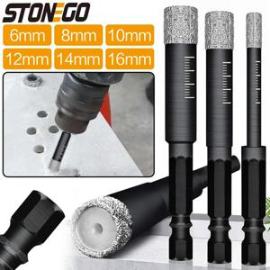 STONEGO 브레이징 다이아몬드 비트 드라이 드릴, 타일, 대리석, 화강암용, 왁스로 냉각, 1PC