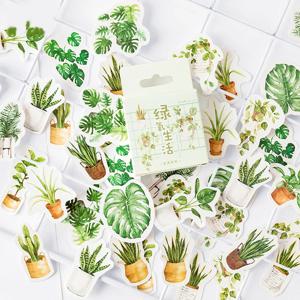45 개/갑/팩 녹색 화분 장식 Washi 스티커 Scrapbooking 스틱 일기 편지지 앨범 Diy 어린이 스티커