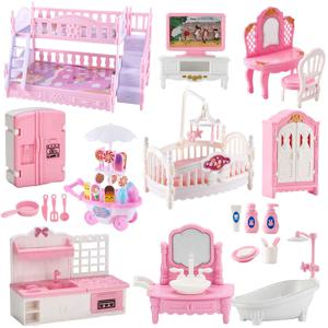 1:12 Dollhouse Ice Cream Truck Baby Bed Simulation Miniature Scene Display Dessert Car 벙커침대 Bathroom Kitchen Toy For Girl