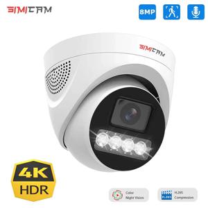 4K 8MP 5MP 4MP POE CCTV IP 감시 카메라 Onvif H.265 48V 오디오 돔 HD 컬러 야간 비디오 보안 카메라