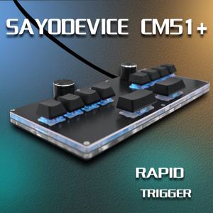 SayoDevice OSU DJ MAX OUTEMU/Gateron 스위치, 급속 트리거 마그네틱 스위치 키보드, 노브 스크린 복사 붙여넣기 샷컷, CM51