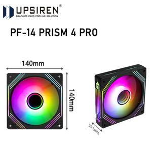 UPSIREN PF-14 프리즘 4PRO 컴퓨터 섀시 선풍기, ARGB 4 핀 PWM 저소음 냉각 선풍기, 12V 대용량 풍량 61.5CFM, 650-1800RPM, 14cm