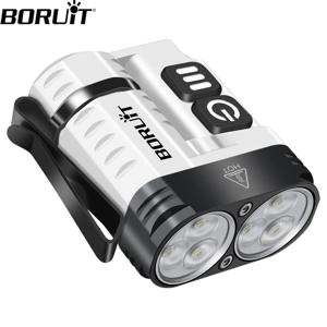 BORUiT LED EDC 손전등 키체인 작업등, C타입 충전식 클립 토치, 자석 캠핑 포켓 랜턴, U6 SST20