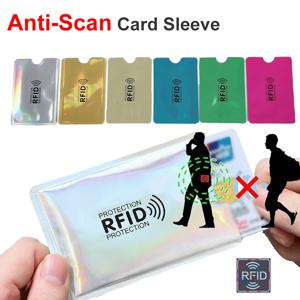 안티 스캔 카드 슬리브 안티 마그네틱 도난 방지 RFID/NFC 스캐닝 알루미늄 호일 안전 은행 카드 ID 카드 카드홀더, 10 개