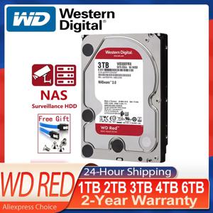 웨스턴 디지털 WD 레드 내장 하드 드라이브, 데스크탑 NAS PC용, SATA, 6 Gb/s, 64MB 캐시, 1TB, 2TB, 3TB, 4TB, 6TB, 3.5 인치