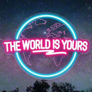 The World Is Yours 네온 사인 각인 행성 LED 네온 조명 사인, 사무실 결혼식 남자 동굴 게임 룸 벽 장식, 생일 선물