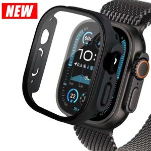 애플 워치용 유리 및 케이스, 울트라 2, 49mm 스마트워치 PC 범퍼 및 화면 보호대 강화 커버, iwatch 시리즈 밴드 액세서리