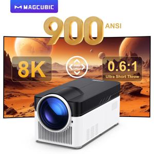 Magcubic 초단초점 HY450 프로젝터, 자동 오프셋, 8K, 4K, 1080P, 900ANSI, BT5.4, 전자 초점, WiFi6, AllwinnerH716 음성