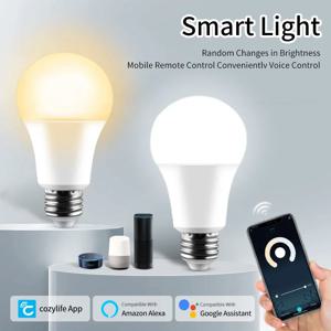 Cozylife 와이파이 스마트 LED 전구, 220V, 110V, 12W, 15W, 20W, E27, 차갑고 따뜻한 실내 조명, 알렉사 구글 홈, 앱 함께 타이밍 디밍