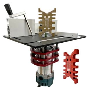 목공 라우터 리프트 시스템 및 알루미늄 상단 플레이트, 65mm 직경 모터용 작업대 트리머 타각기, DIY 도구