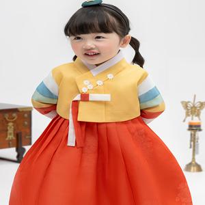 [금동이한복] AW188 여노랑사색동 여아한복 아동한복