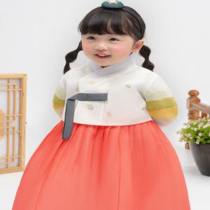 [금동이한복] AW103 여나뭇잎금박 여아한복 아동한복