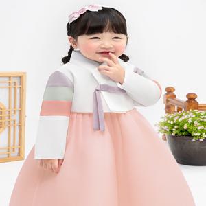 [금동이한복] AW193 여살구삼색동 여아한복 아동한복