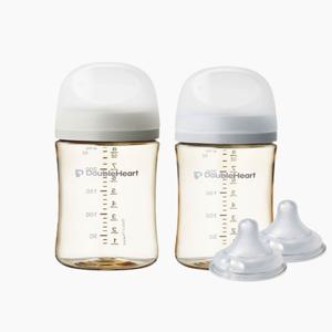 [더블하트] 3세대 240ml 모먼트 트윈팩(젖병2개) + 젖꼭지 2개