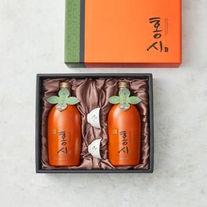 [선물세트] 전통주 홍시과실주 (12도,700ml*2입,잔2입)