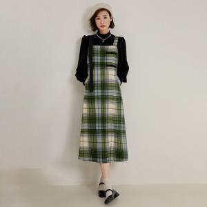 LS_Temperament plaid slip dress